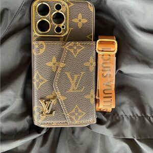 Luxury Designer Brown and Gold Phone Case